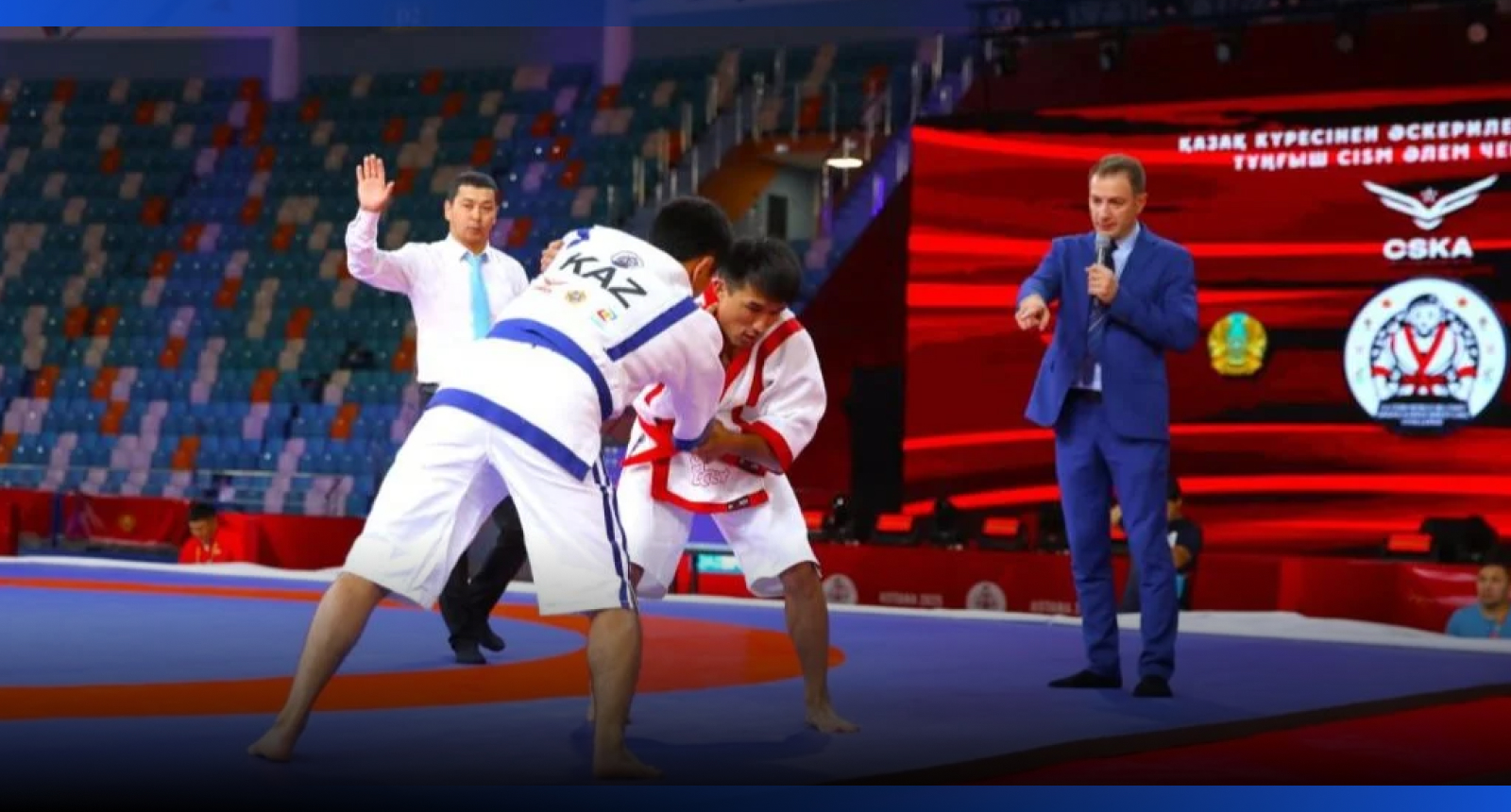 Image for В Астане стартовал первый чемпионат мира по қазақ күресі среди военнослужащих
